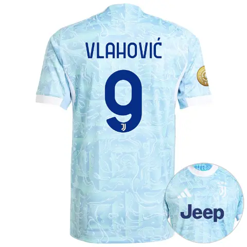 juventus away authentic jersey 202526 - club world cup pack - 9 - vlahoviĆ