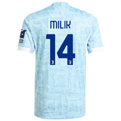 juventus away authentic jersey 202526 - sleeve sponsor whitebit - 14 - milik