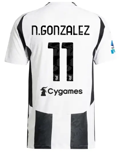 juventus home authentic jersey 202425 - 11 - n.gonzalez - serie a pack