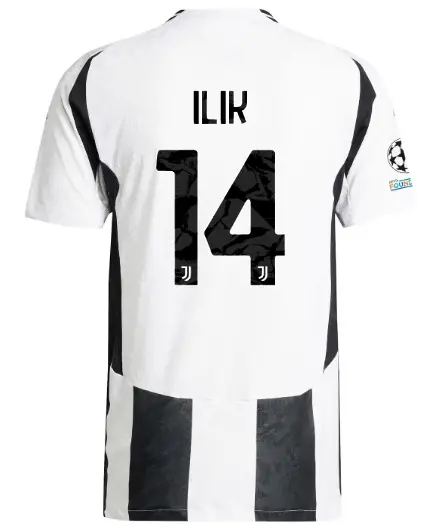 juventus home authentic jersey 202425 - 14 - milik - champions league pack