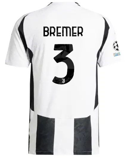 juventus home authentic jersey 202425 - 3 - bremer - champions league pack