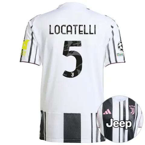 juventus home authentic jersey 202526 - champions league pack - sleeve sponsor whitebit - 5 - locatelli
