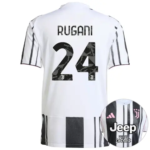 juventus home authentic jersey 202526 – front sponsor pack – 24 – rugani | Juventus FC Shop Collection