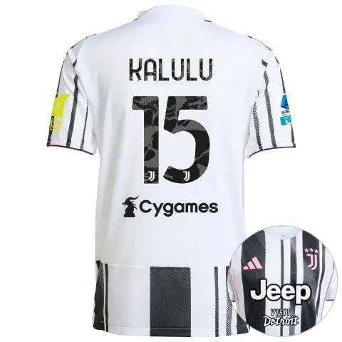 juventus home authentic jersey 202526 - serie a pack - 2526 - sleeve sponsor whitebit - 15 - kalulu