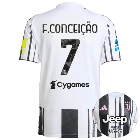 juventus home authentic jersey 202526 - serie a pack - 2526 - sleeve sponsor whitebit - 7 - f.conceiÇÃo