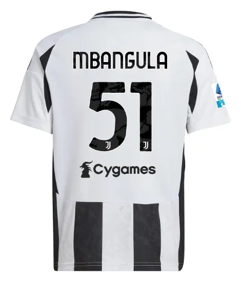 juventus home jersey 202425 - kids - 51 - mbangula - serie a pack