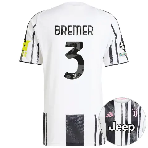 juventus home jersey 202526 - champions league pack - sleeve sponsor whitebit - 3 - bremer