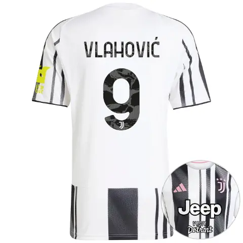 juventus home jersey 202526 - front sponsor pack - sleeve sponsor whitebit - 9 - vlahoviĆ