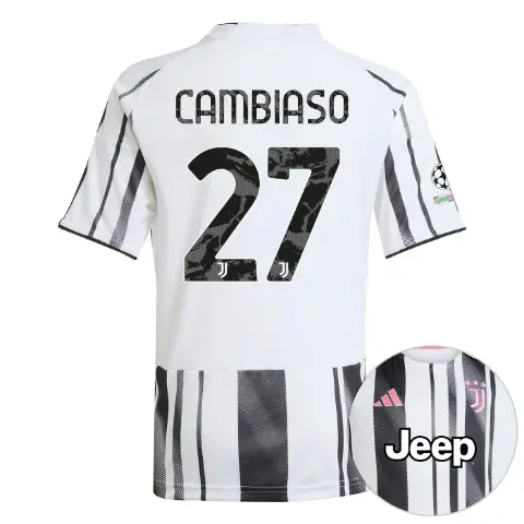 juventus home jersey 202526 - kids - champions league pack - 27 - cambiaso