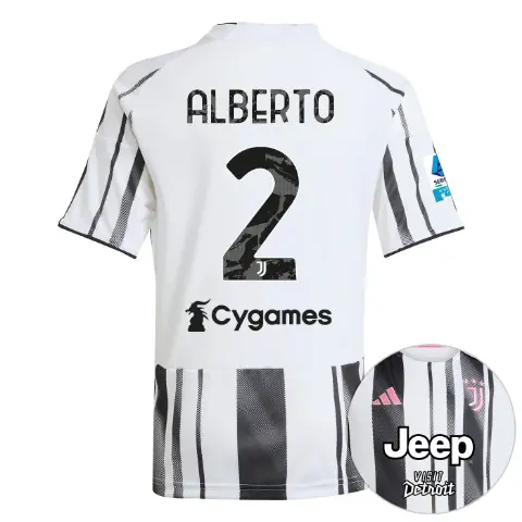 juventus home jersey 202526 - kids - serie a pack - 2526 - 2 - alberto