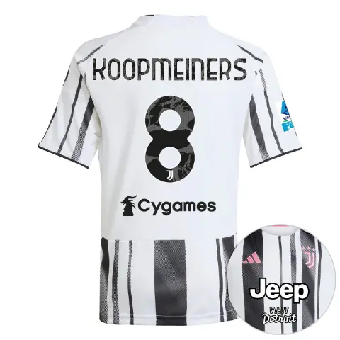 juventus home jersey 202526 - kids - serie a pack - 2526 - 8 - koopmeiners
