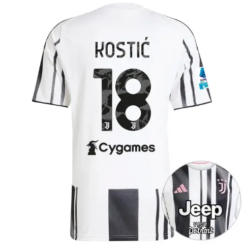 juventus home jersey 202526 - serie a pack - 2526 - 18 - kostiĆ