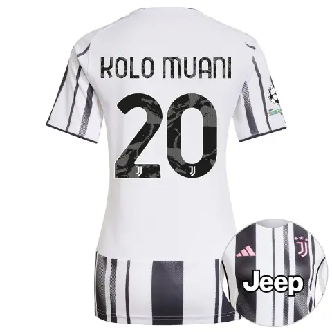 juventus home jersey 202526 - women - champions league pack - 20 - kolo muani