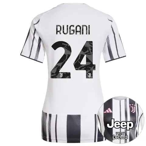 juventus home jersey 202526 – women – front sponsor pack – 24 – rugani | Juventus FC Shop Collection