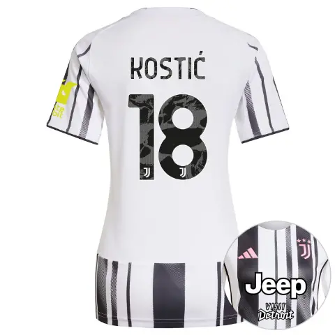 juventus home jersey 202526 - women - front sponsor pack - sleeve sponsor whitebit - 18 - kostiĆ