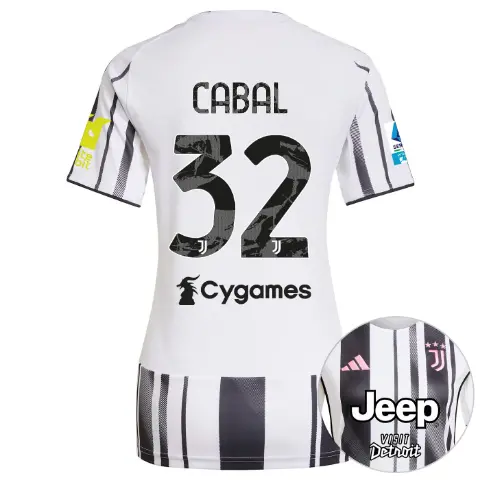 juventus home jersey 202526 – women – serie a pack – 2526 – sleeve sponsor whitebit – 32 – cabal | Juventus FC Shop Collection