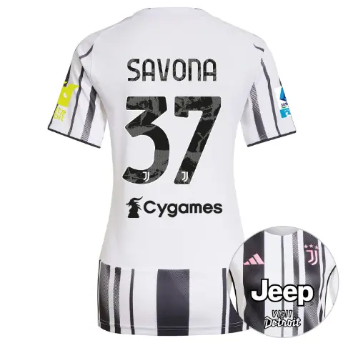 juventus home jersey 202526 – women – serie a pack – 2526 – sleeve sponsor whitebit – 37 – savona | Juventus FC Shop Collection