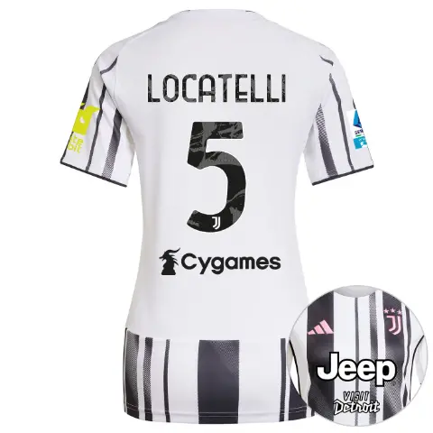 juventus home jersey 202526 – women – serie a pack – 2526 – sleeve sponsor whitebit – 5 – locatelli | Juventus FC Shop Collection