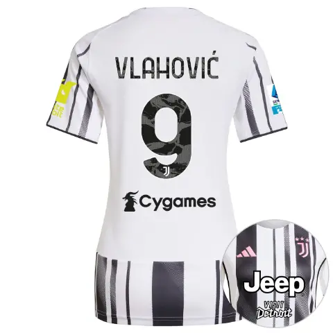 juventus home jersey 202526 – women – serie a pack – 2526 – sleeve sponsor whitebit – 9 – vlahoviĆ | Juventus FC Shop Collection