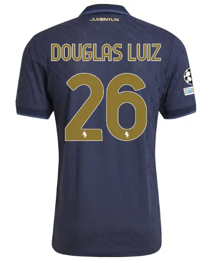 juventus third authentic jersey 202425 – 26 – douglas luiz – champions league pack | Juventus FC Shop Collection