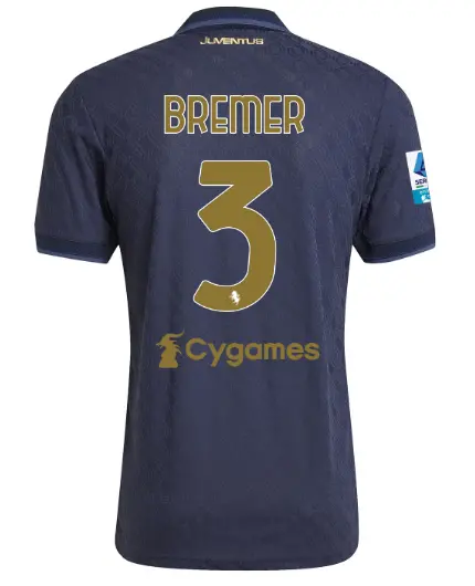 juventus third authentic jersey 202425 – 3 – bremer – serie a pack | Juventus FC Shop Collection