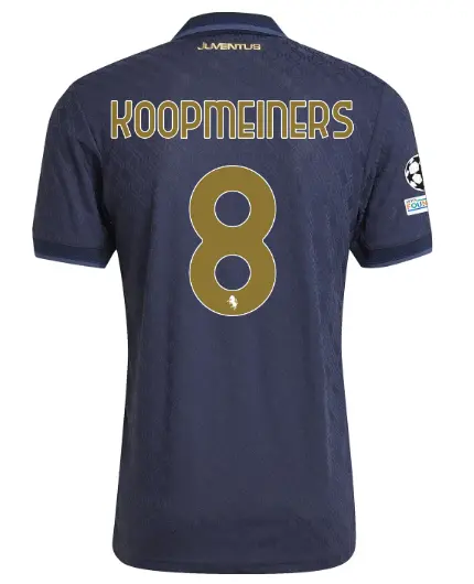juventus third authentic jersey 202425 – 8 – koopmeiners – champions league pack | Juventus FC Shop Collection