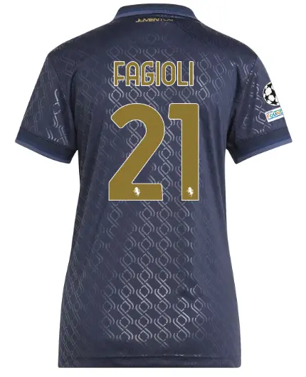 juventus third jersey 202425 – women – 21 – fagioli – champions league pack | Juventus FC Shop Collection
